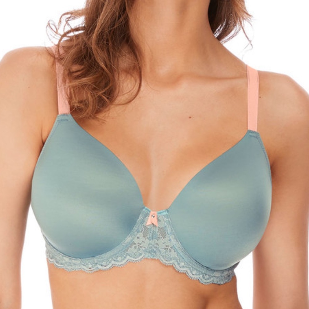 34J - Freya Moulded Bra - Offbeat - Earl Grey - blue/pink -